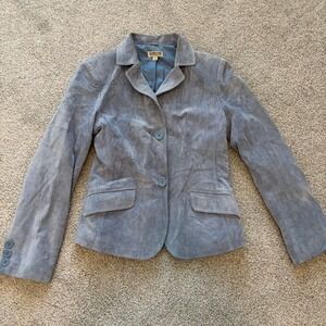 Coldwater Creek Women's Gray Suede Blazer Jacket